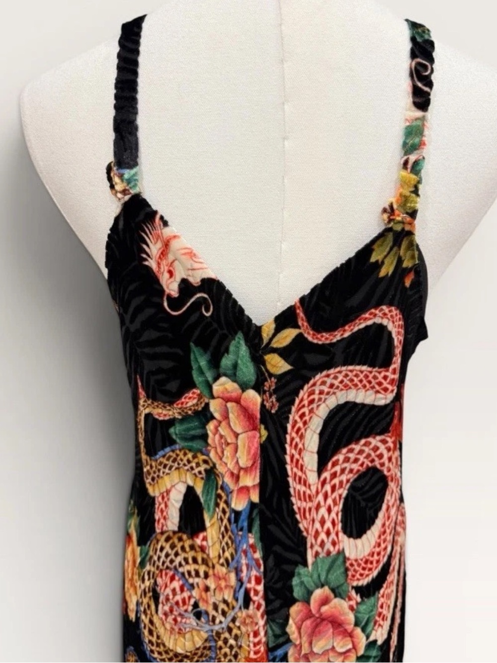 Johnny Was Small Kanako-Levi Bias Cut Burnout Maxi Dress NWT $400 Dragon Floral - Picture 8 of 13